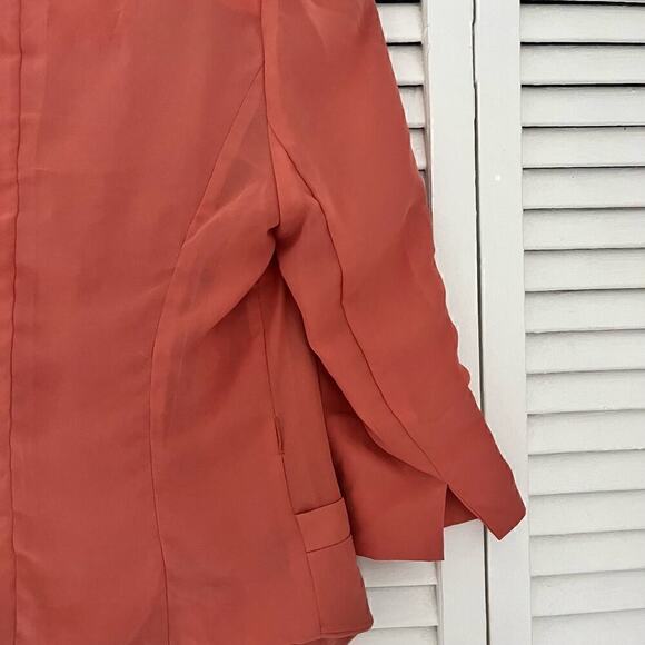 NWT Vero Moda Classic Repeat Mary Drape Open Front Blazer Burnt Orange Womens XS - Picture 4 of 11